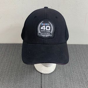 Mobil 1 40 Years Young 1974-2014 Baseball Hat Mens Adjustable Black Mesh Back